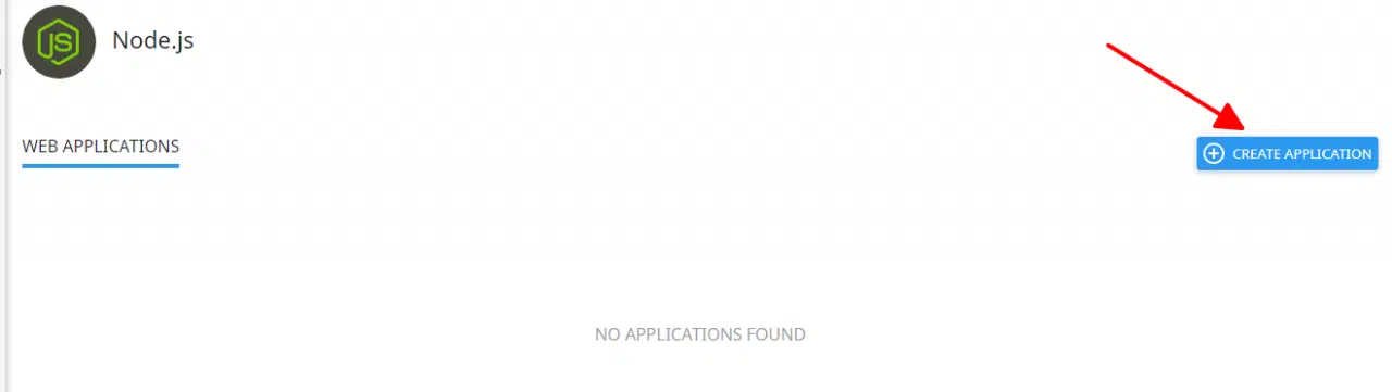 Chọn CREATE APPLICATION