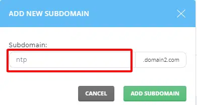 Nhập tên subdomain sau đó nhấn Add Subdomain