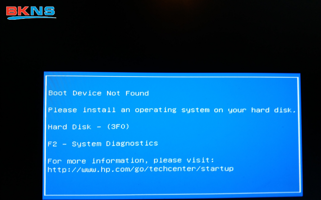 Dấu hiệu nhận biết lỗi No Boot Device Found