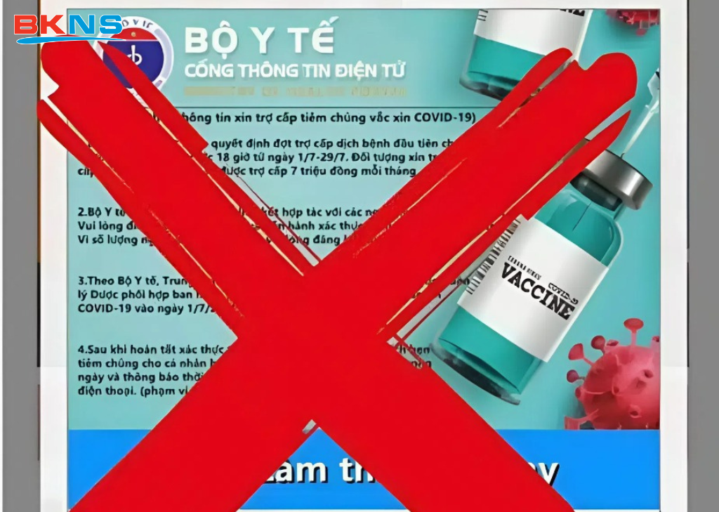 Hình ảnh giả mạo website của bộ y tế để trục lợi