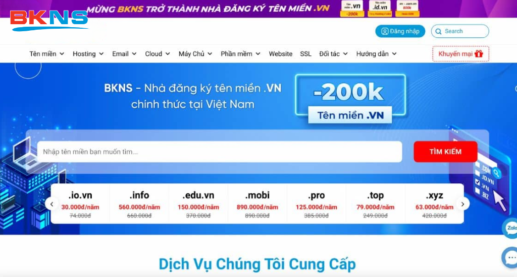 BKNS - Nhà cung cấp tên miền quốc gia Việt Nam