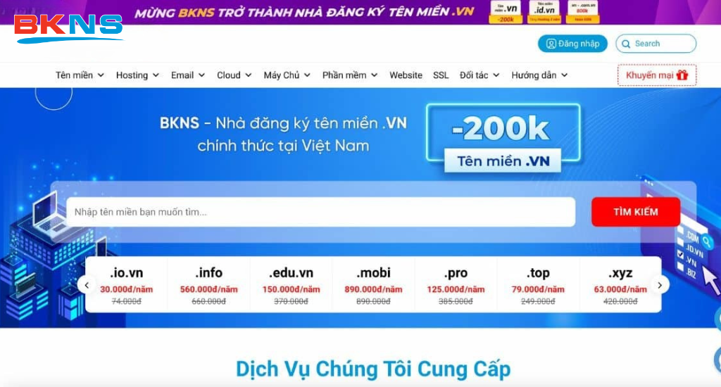 BKNS - Nhà cung cấp tên miền quốc gia Việt Nam