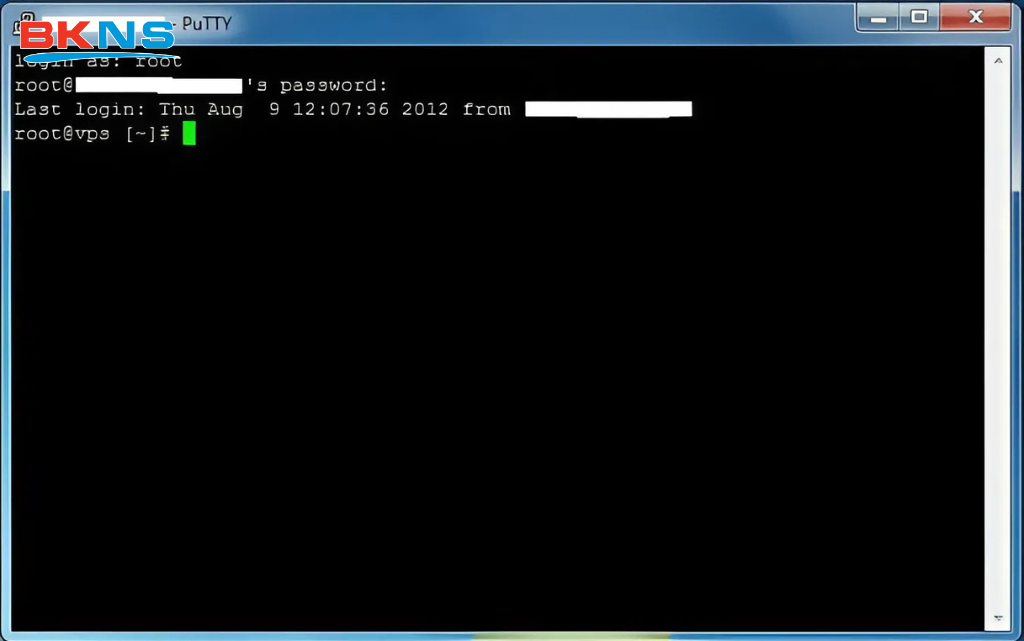 Nhập username và password để đăng nhập vào server