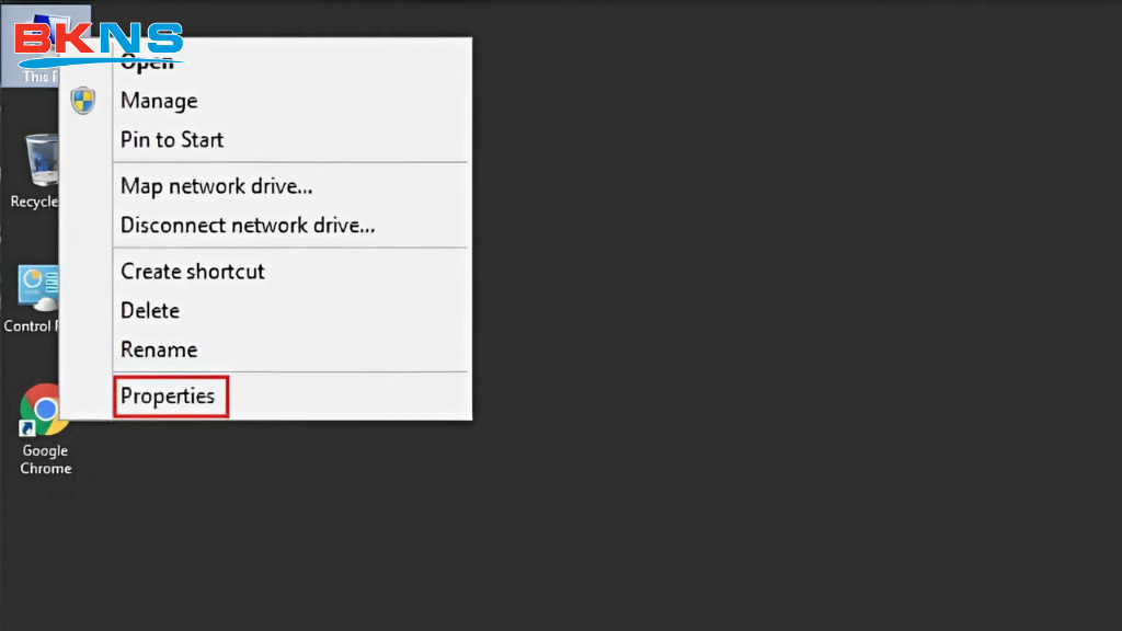 Chuột phải vào This PC và chọn Properties