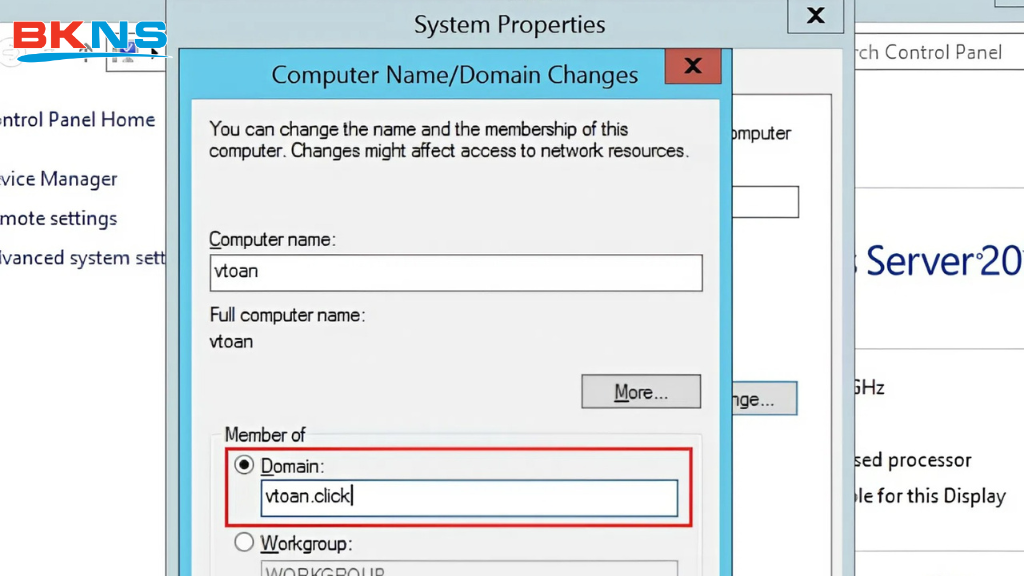 Click vào Domain và nhập tên miền