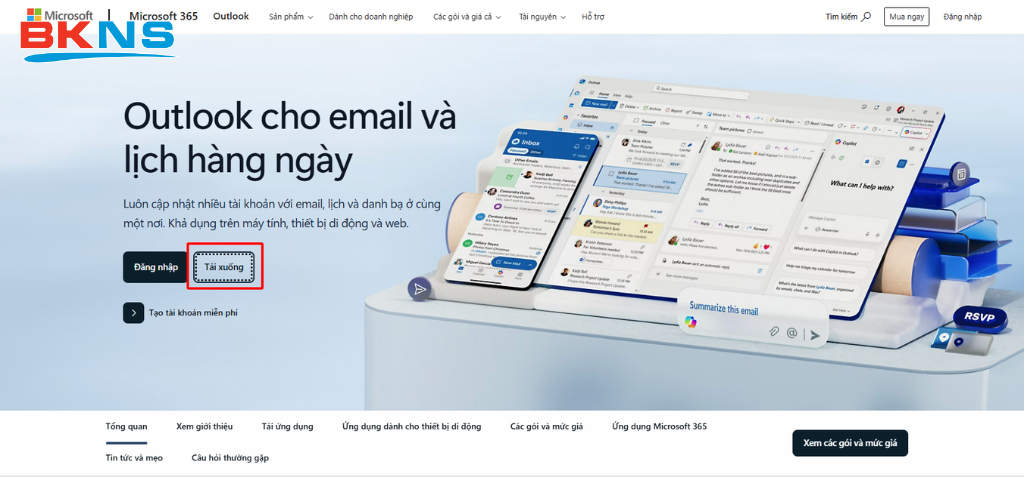 Đăng kí outlook trên máy tính đơn giản