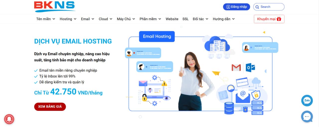 Dịch vụ Email Hosting tại BKNS