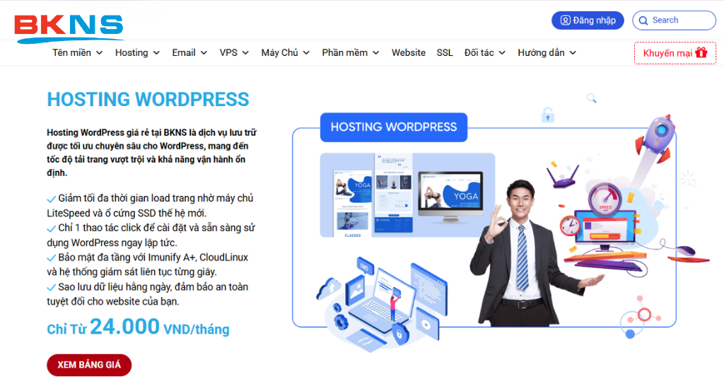 Hosting WordPress tại BKNS