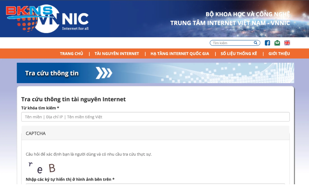 Sử dụng công cụ tra cứu VNNIC để kiểm tra tên miền hết hạn