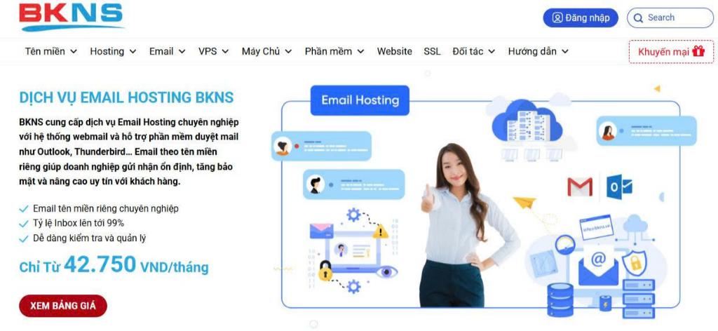 BKNS - Đơn vị cung cấp Email doanh nghiệp uy tín, giá tốt hàng đầu
