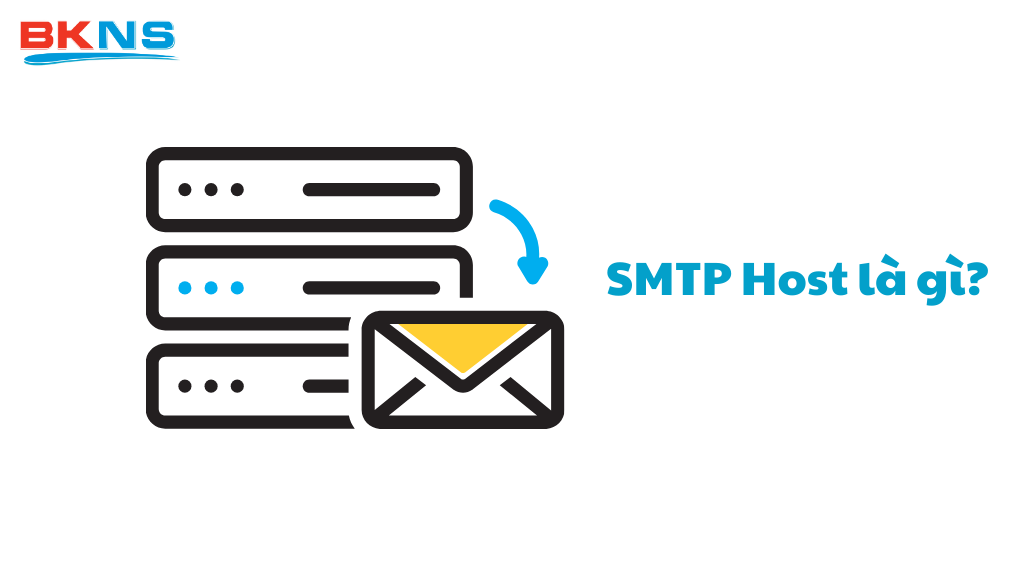 Hình ảnh minh họa về SMTP Host, máy chủ trung gian đóng vai trò tiếp nhận và chuyển tiếp email của bạn đến người nhận.