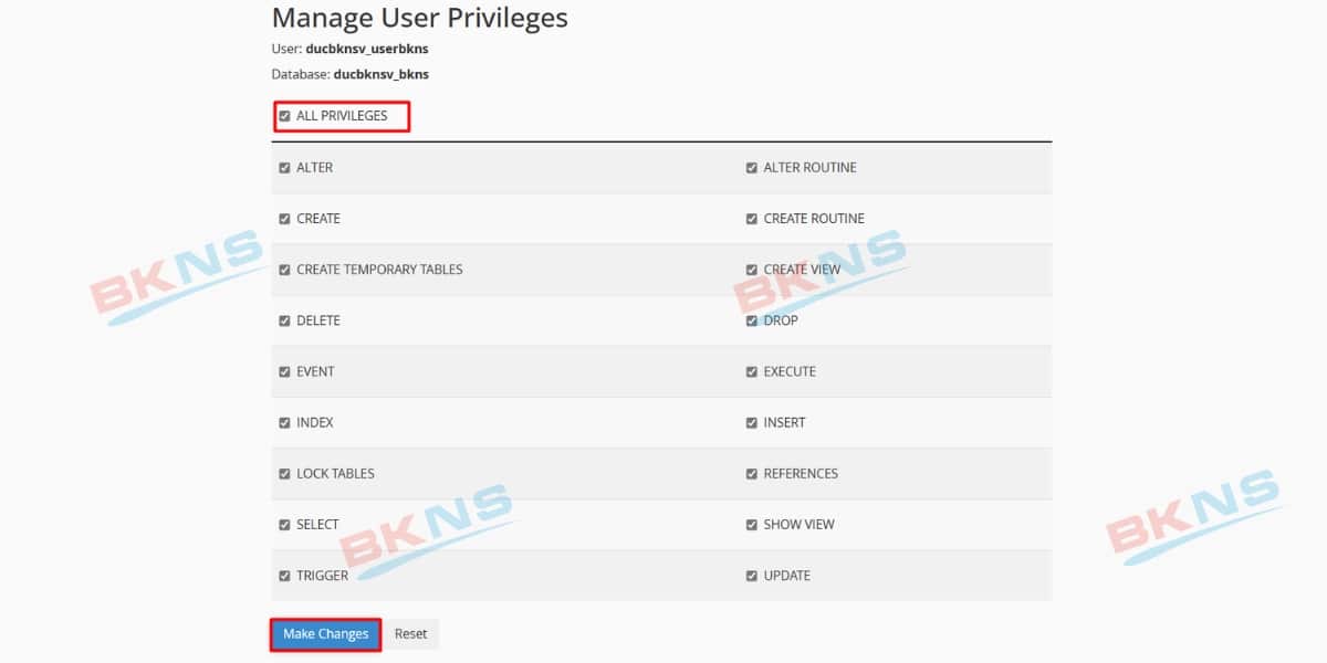 Gán user vào Database