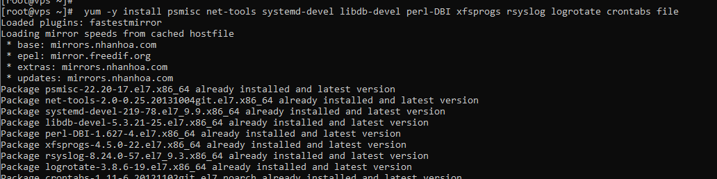 Cài đặt các gói cần thiết cho server