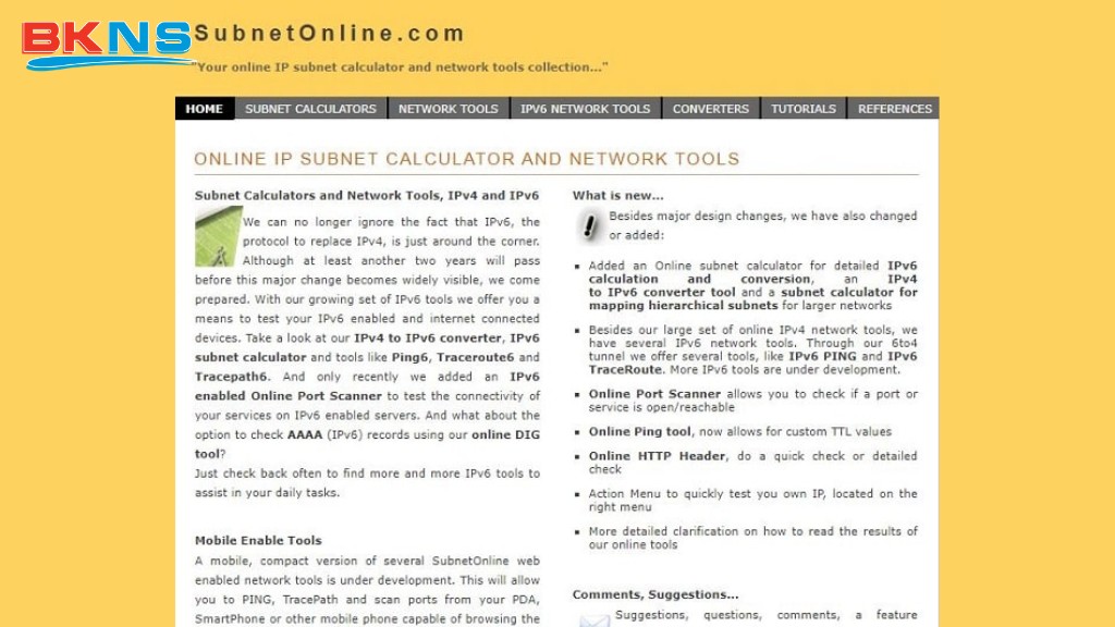 Subnetonlin là website giúp chuyển đổi từ IPv4 sang IPv6