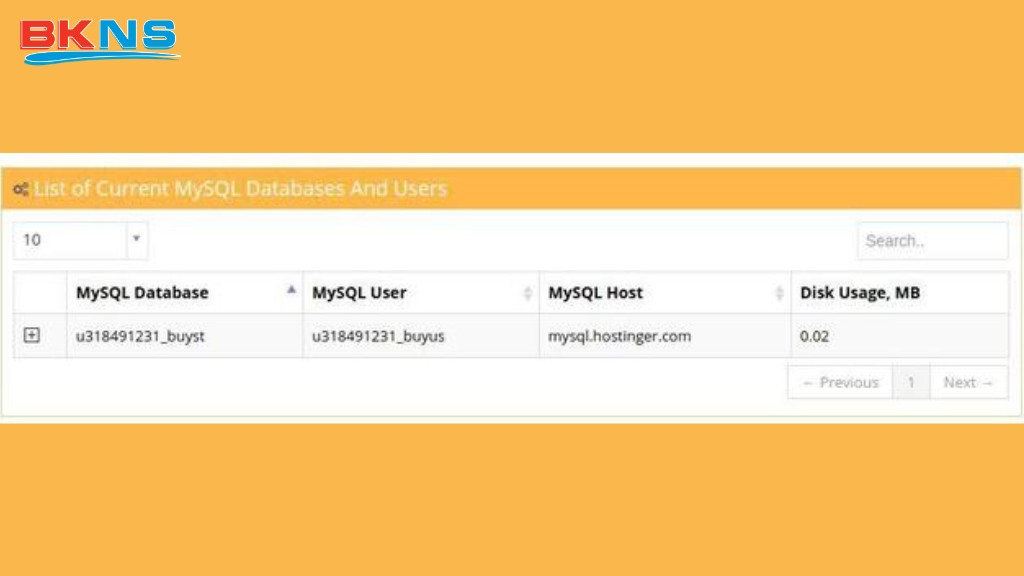 Đặt lại User gán cho Database trong mục MySQL Database