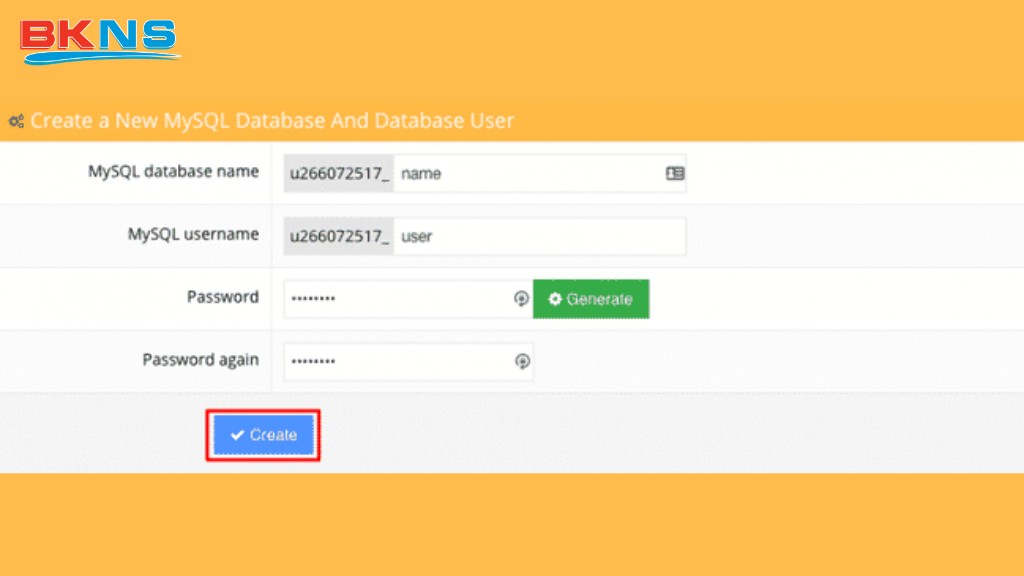 Sau khi nhập đầy đủ thông tin bạn nhấn chọn Create