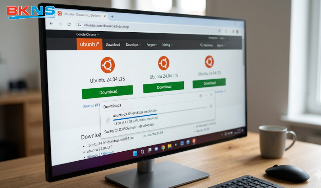 File ISO Ubuntu trong thư mục Downloads hoặc ổ D