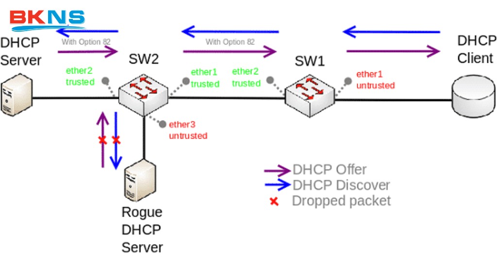 Switch giúp DHCP server thoát khỏi tấn công nếu không được bảo mật