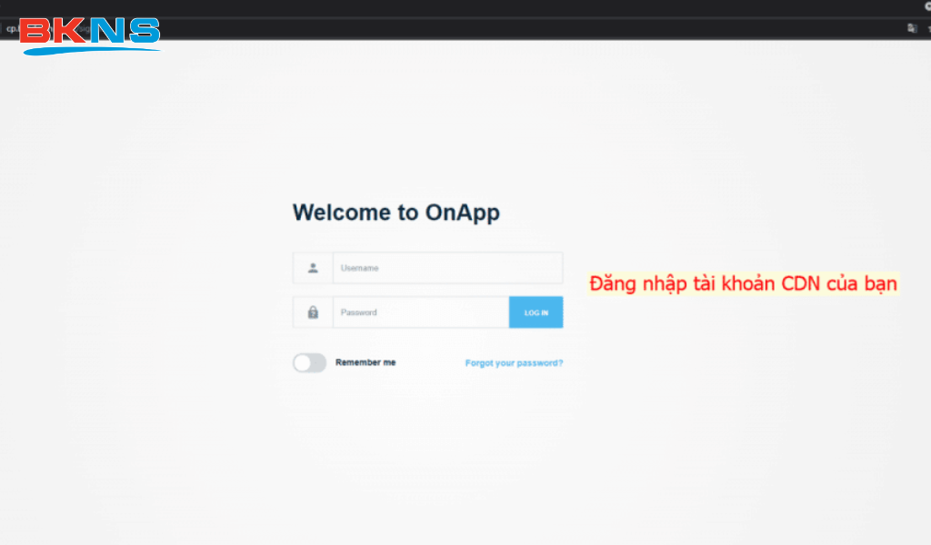 Đăng nhập trang quản lý CDN