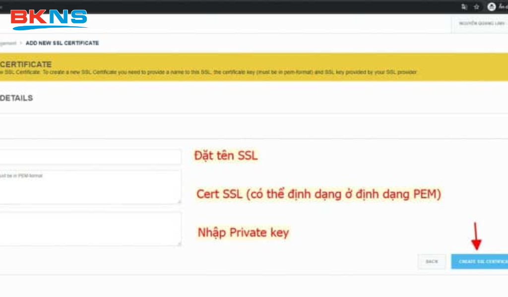 Lưu cấu hình SSL