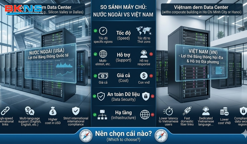 Nên thuê máy chủ ở nước ngoài hay Việt Nam