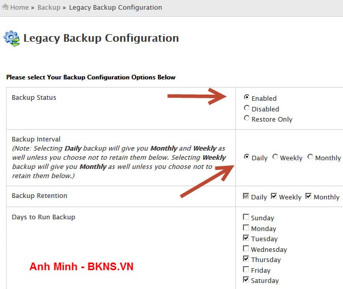 Hướng dẫn Backup cPanel VPS