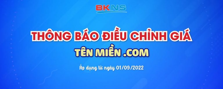 Thông báo điều chỉnh giá tên miền .COM