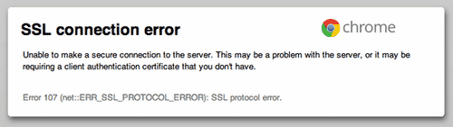 SSL Connection Error và SSL Protocol Error