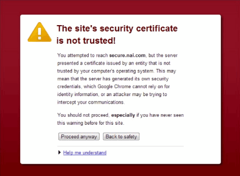 Server’s certificate is not trusted