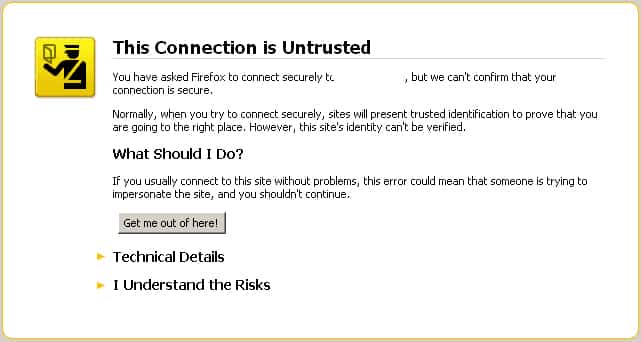 This connection is Untrusted