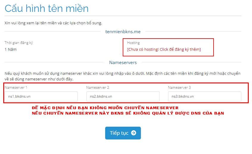 đăng ký tên miền tại BKNS