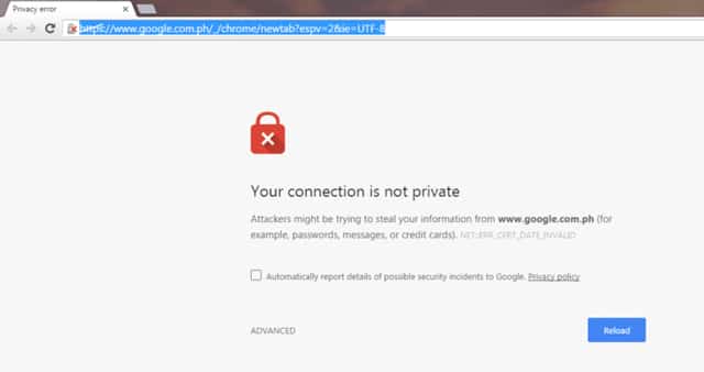 Your connection is not private