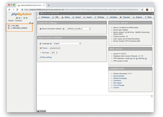 Backup database MySql bằng phpMyAdmin 1