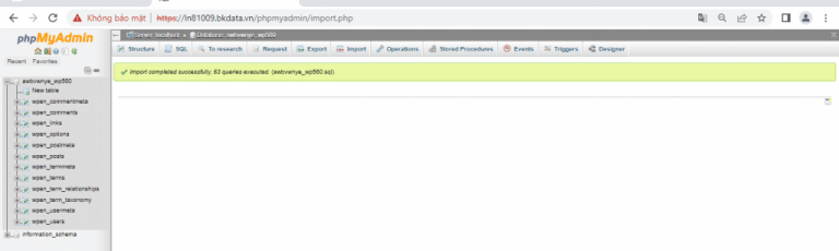 export import database phpmyadmin trên Directadmin