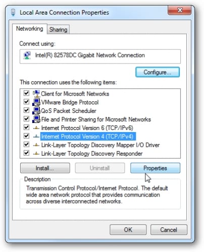 Cách đổi DNS vào facebook trên windows 7 4