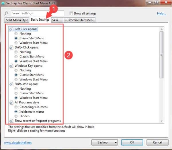 Cách dùng Classic Shell để tuỳ chỉnh menu trên Windows 7,8,10 2