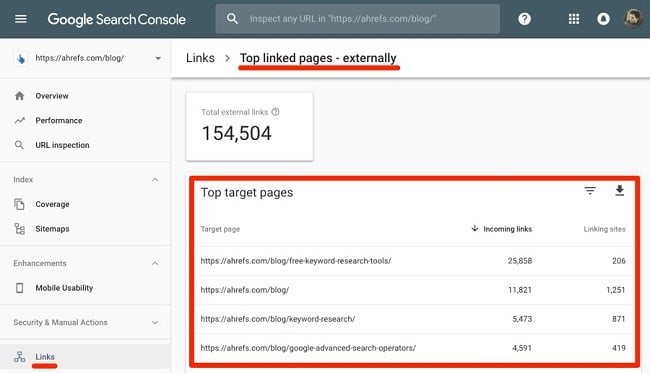 Cách kiểm tra backlink của website bằng Search Console