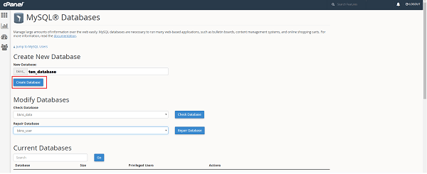 Điền các thông tin vào database