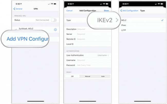 cài VPN cho iPhone theo cách thủ công