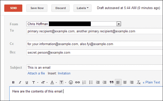 CC email khá giống với cách gửi thông thường