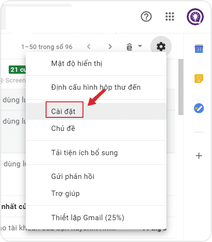 Chọn Settings/Cài đặt