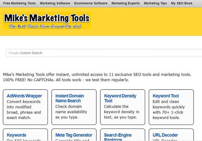 Mike’s Marketing Tools sở hữu 2 công cụ mà những nhà quản trị website nên thường xuyên sử dụng