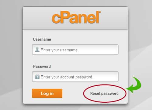 Đặt lại mật khẩu từ màn hình đăng nhập cPanel