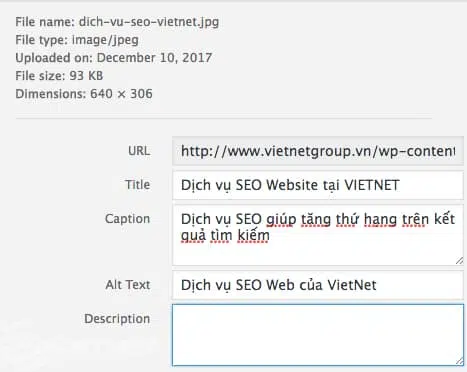 tối ưu hóa ảnh cho web bằng cách đặt tên thích hợp cho thẻ ALT