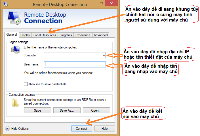 Cách sử dụng remote desktop connection trên Window 7/ Vista 3