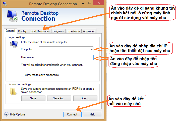 Cách sử dụng remote desktop connection trên Window 7/ Vista 3