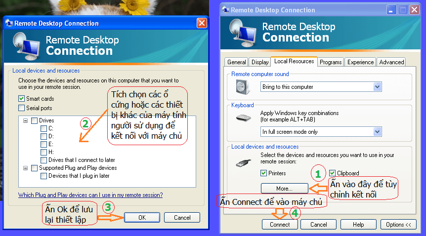 Cách sử dụng remote desktop connection trên Window XP 3