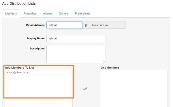 click vào các email cần add