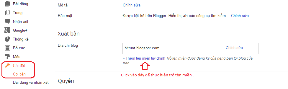 Hướng dẫn cách trỏ tên miền riêng cho Blogspot - Blogger