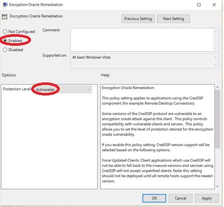 Khắc phục lỗi this could be due to credssp encryption oracle remediation 2